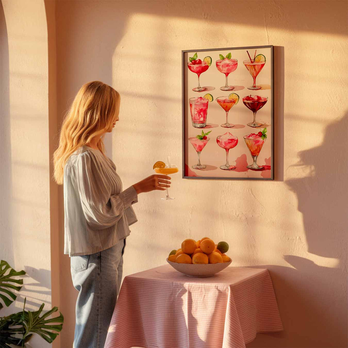 Sprankelende Cocktails – keuken poster als sfeervolle staande wanddecoratie