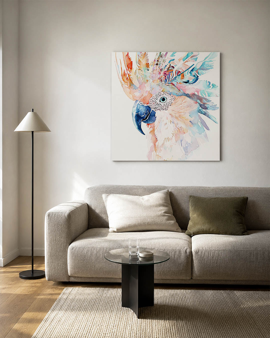 Vrolijke vogel illustratie kunstwerk – detailweergave – dit kunstwerk toont een kleurrijke vogel met een speelse mix van