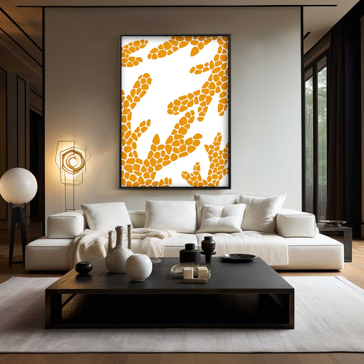 Giraffe Patronen Kunstprint – modern portret kunstwerk van WallArtistic