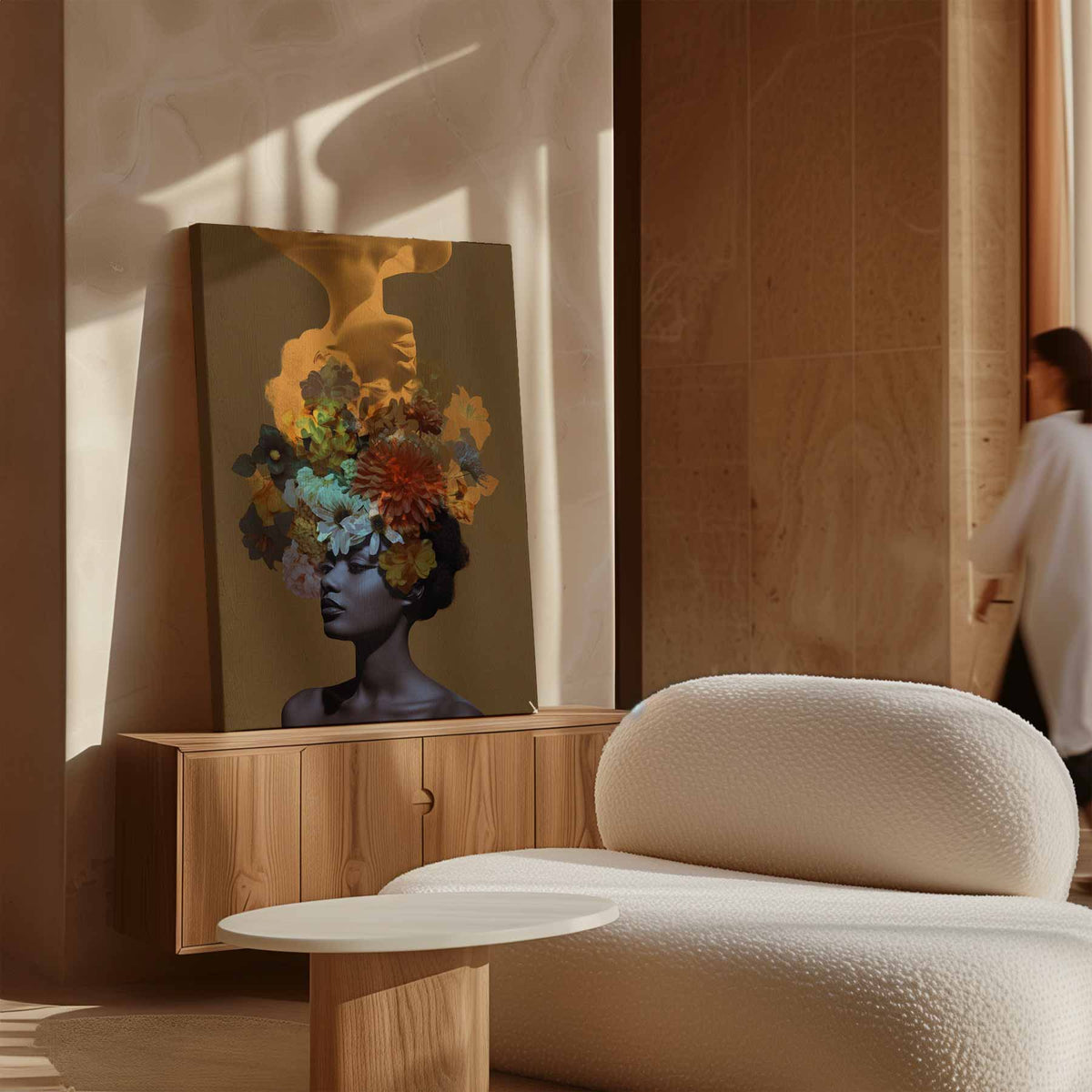 Bloemendroom Portret – dibond kunstwerk als wanddecoratie