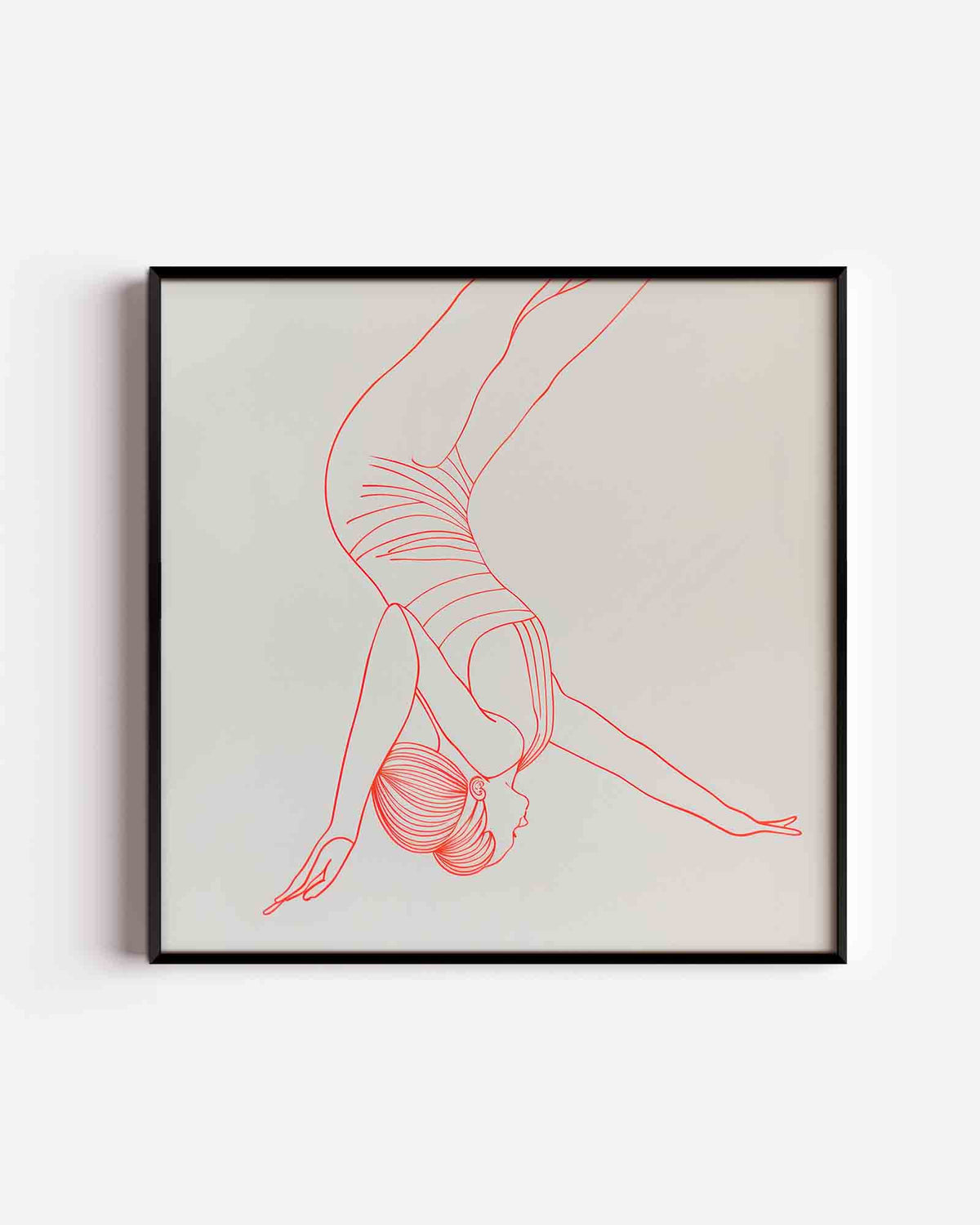 Acrobatische figuur – design vierkante poster als wanddecoratie