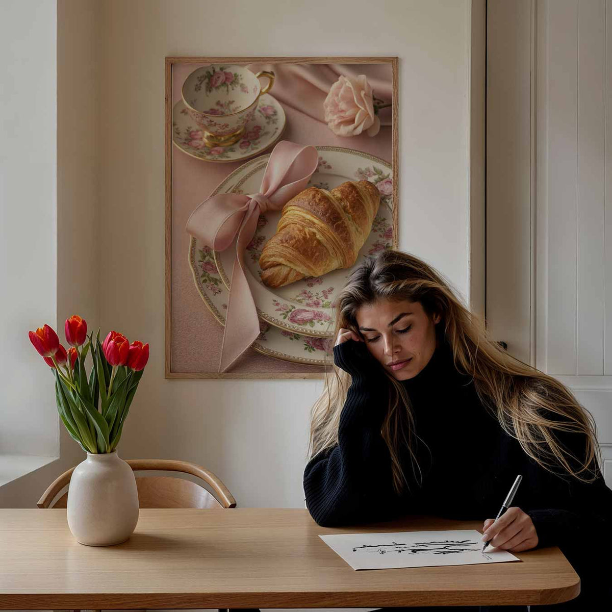 Ontbijt met Croissant – paasposter in staand formaat