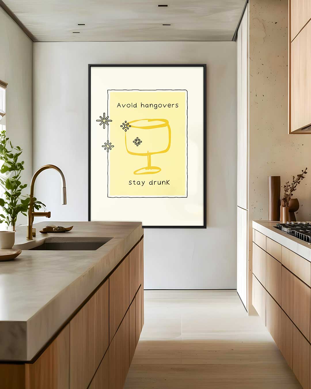 Humoristisch Drankkunstwerk – staand kunstwerk voor modern interieur
