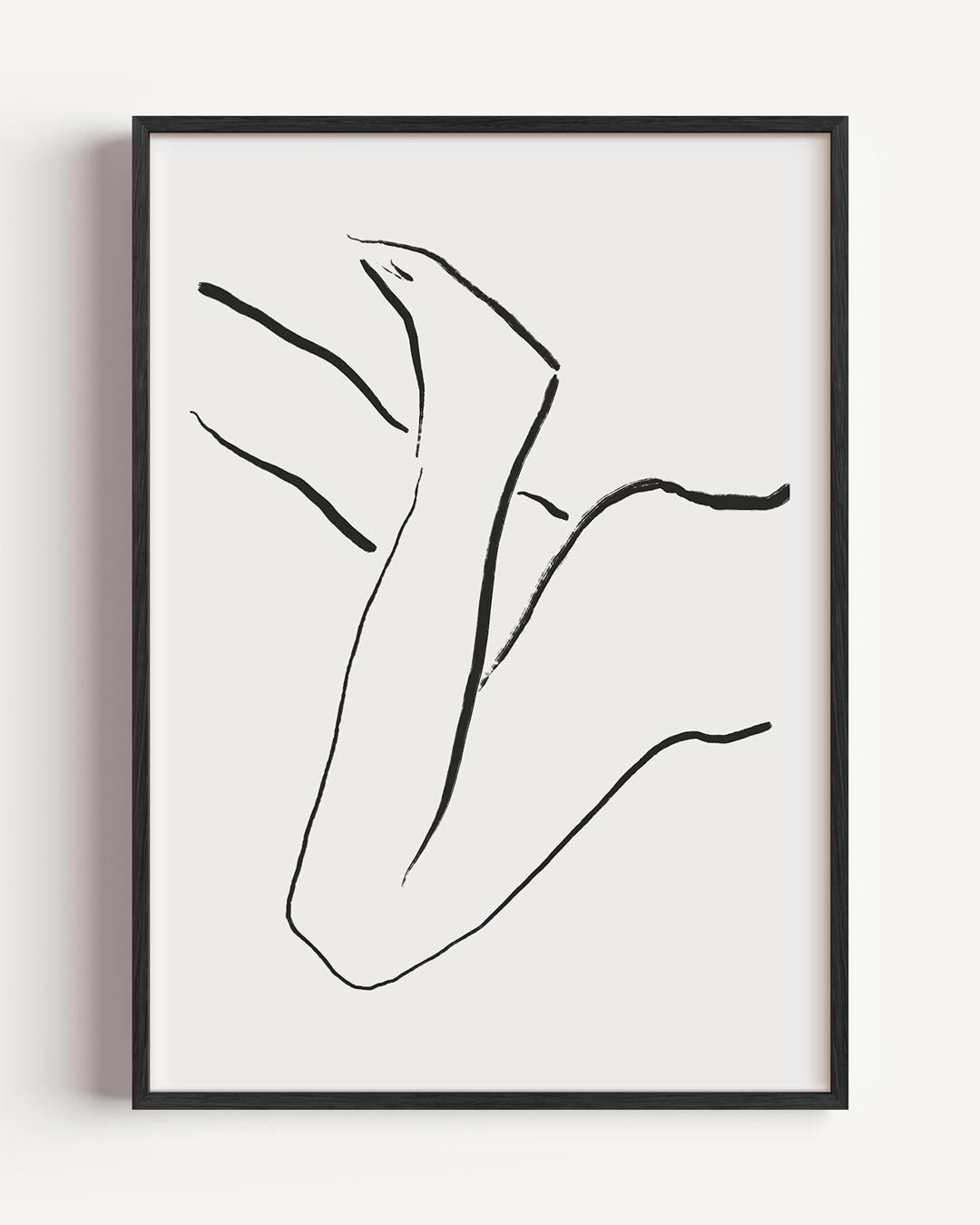Elegante Abstracte Lijntekening – bloemen portret poster als wanddecoratie