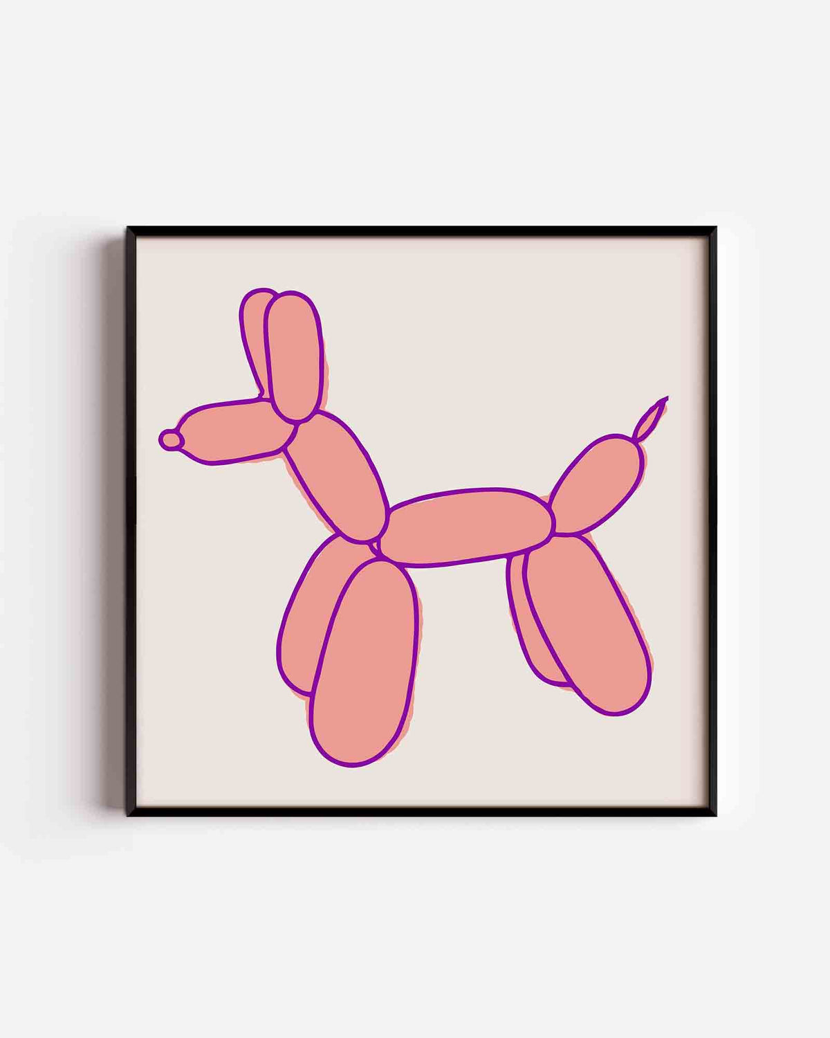 Ballondier – vierkante dierenposter als wanddecoratie