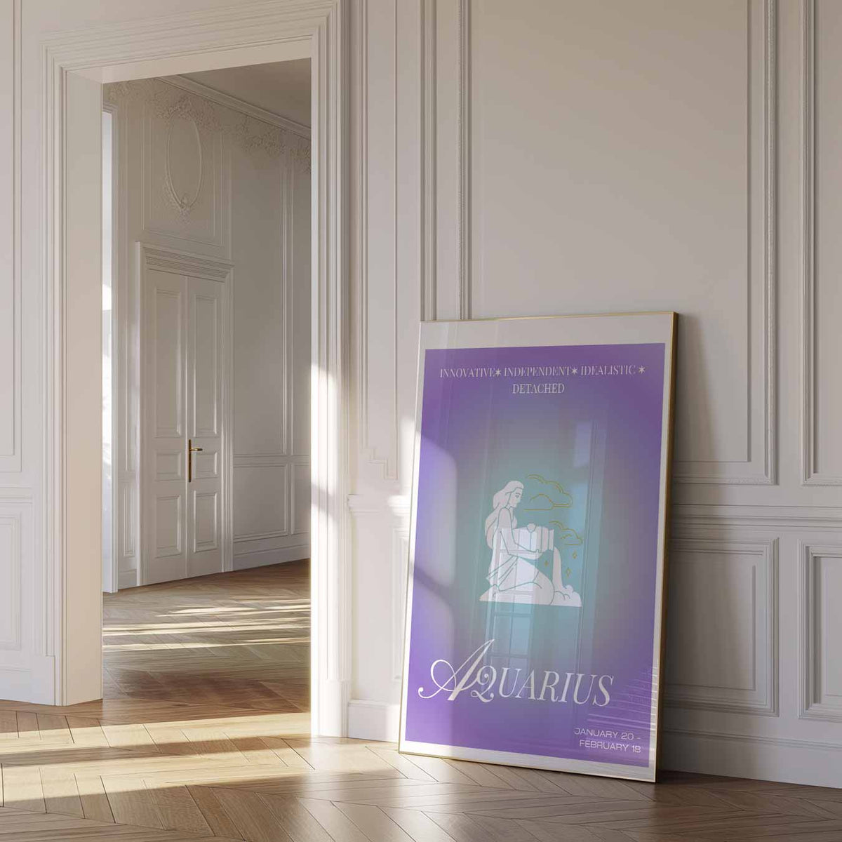 Stijlvolle Waterman Sterrenbeeld – mindful poster in staand formaat