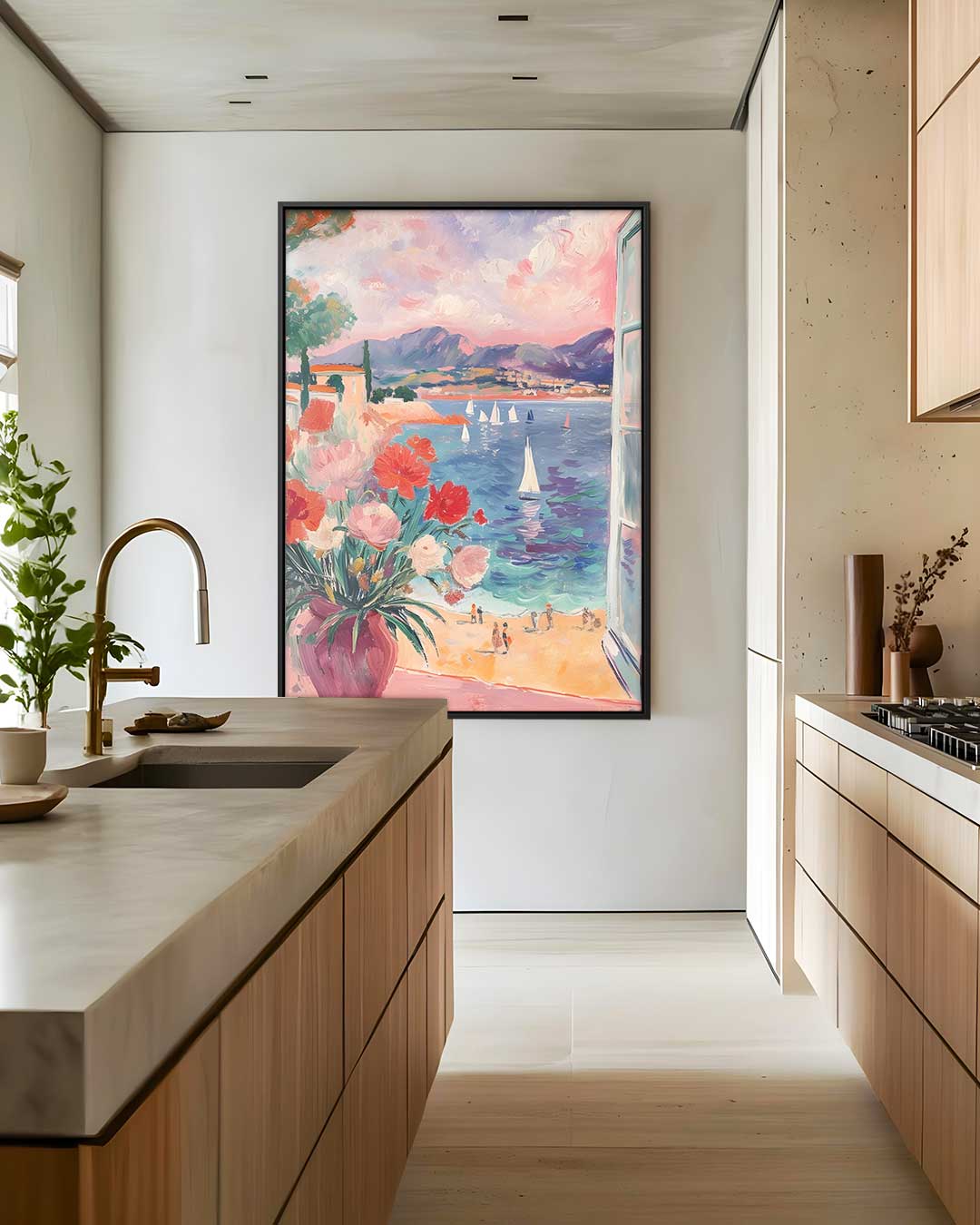 Uitzicht op een Mediterraan Paradijs – modern portret kunstwerk van WallArtistic