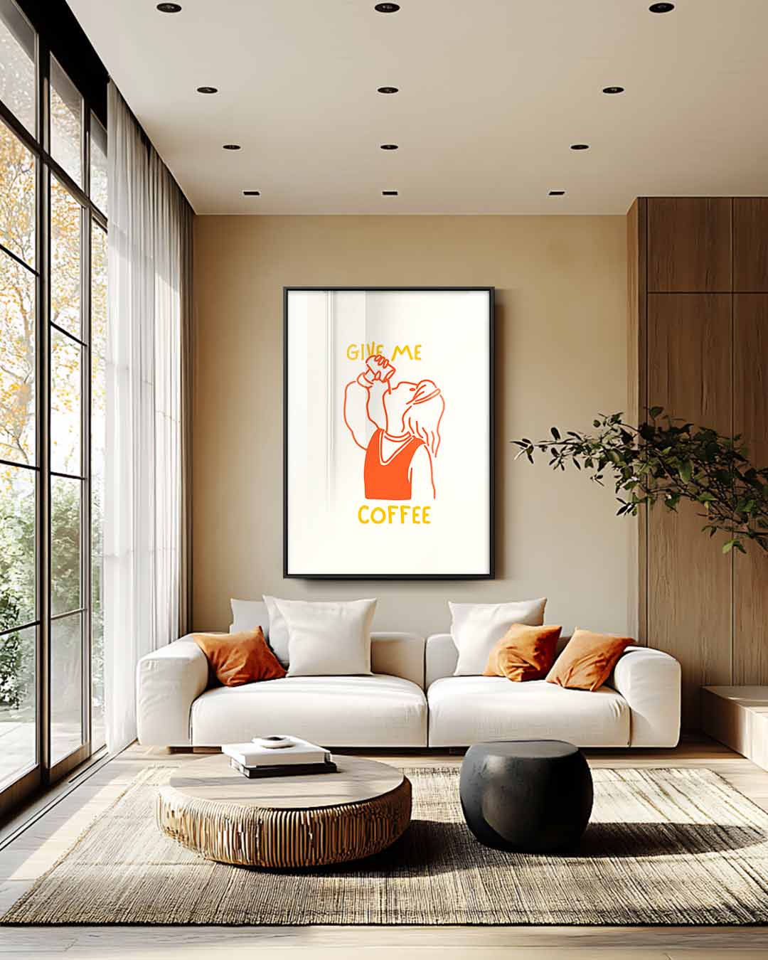 Koffie Avonturier – staande wandkunst voor woonkamer of interieur
