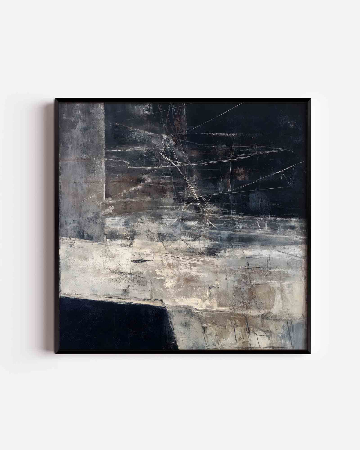 Abstracte lijnen en vlakken – abstracte textuur vierkante poster als wanddecoratie