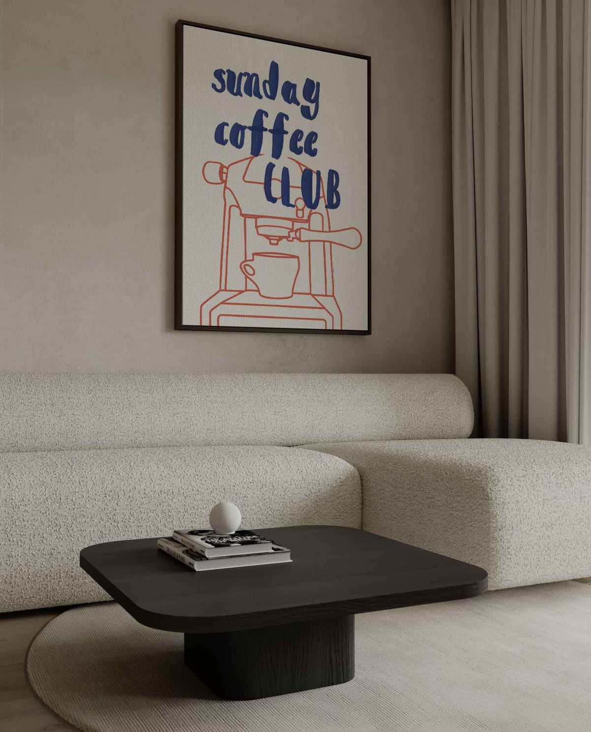 Zondag Koffie Club Poster – dibond wanddecoratie in staand formaat
