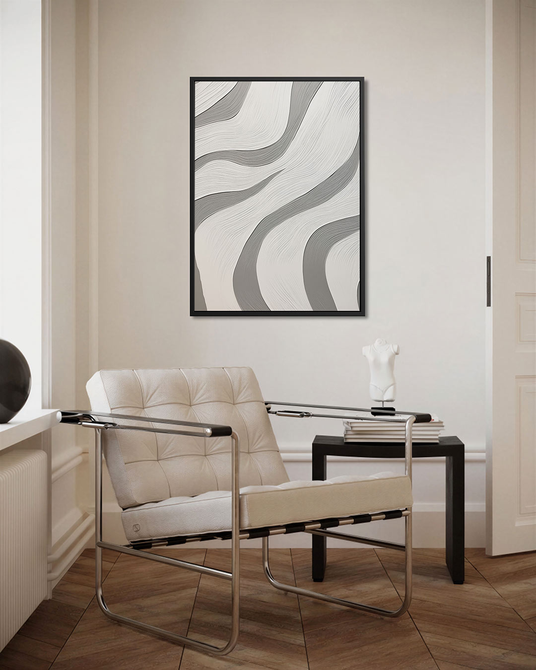 Golvende lijnen – staand wanddecoratie kunstwerk