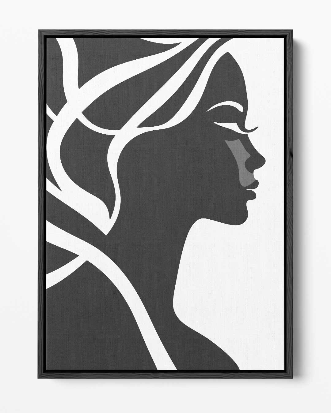 Tijdloze Elegantie in Zwart-Wit – portret kunstwerk als wanddecoratie