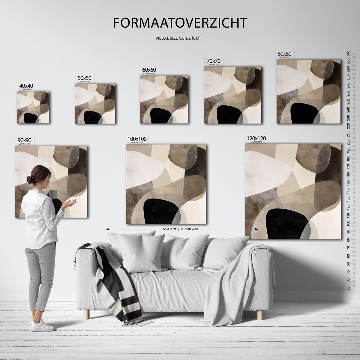 Abstracte vormen – vierkante muurposter met abstracte vormen