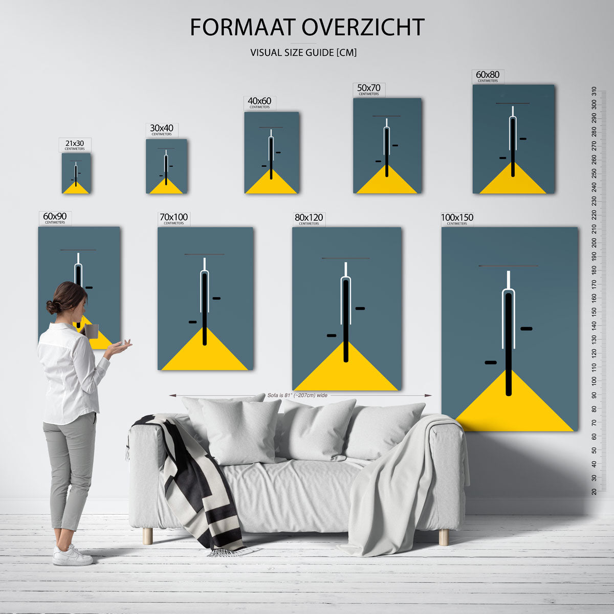 Lijn en vlak – geometrische poster in Bauhaus-stijl van WallArtistic