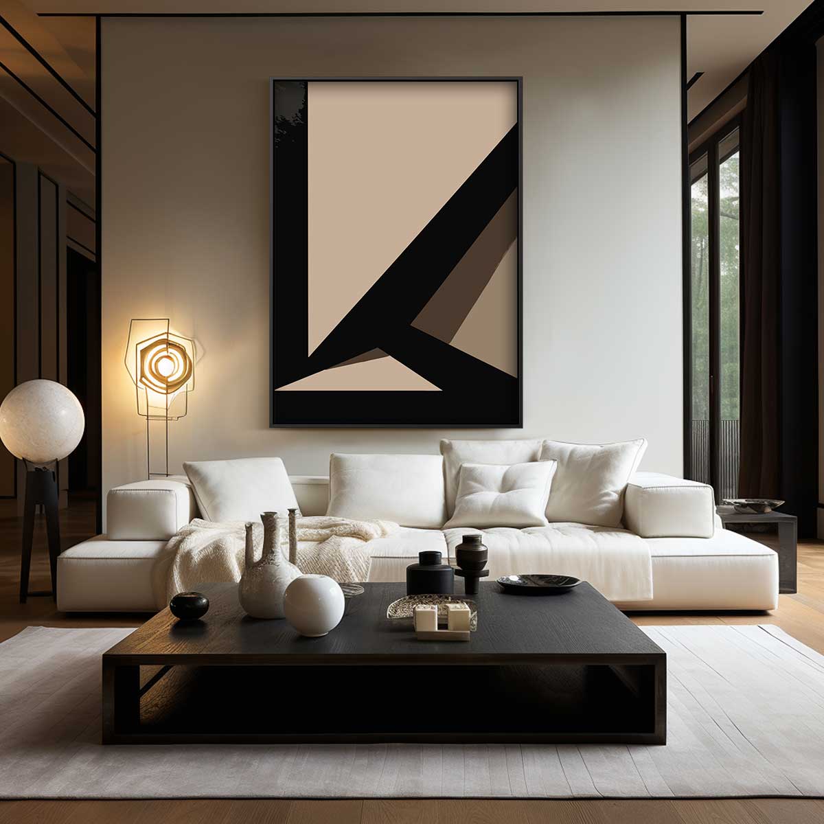 Abstract Geometrisch Schouwspel – modern portret kunstwerk van WallArtistic