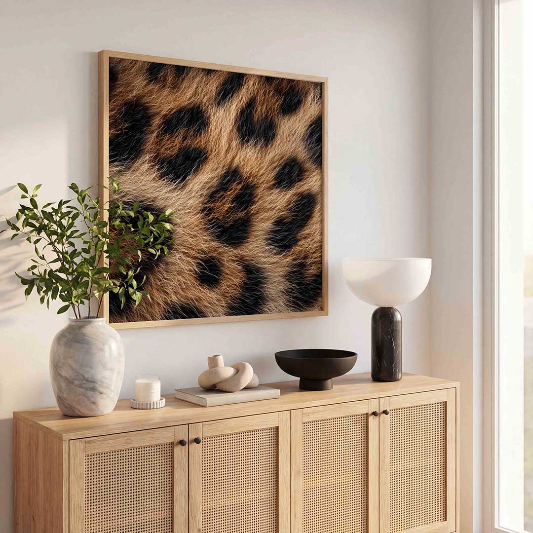 Luipaardprint – tropische wandkunst als vierkante poster