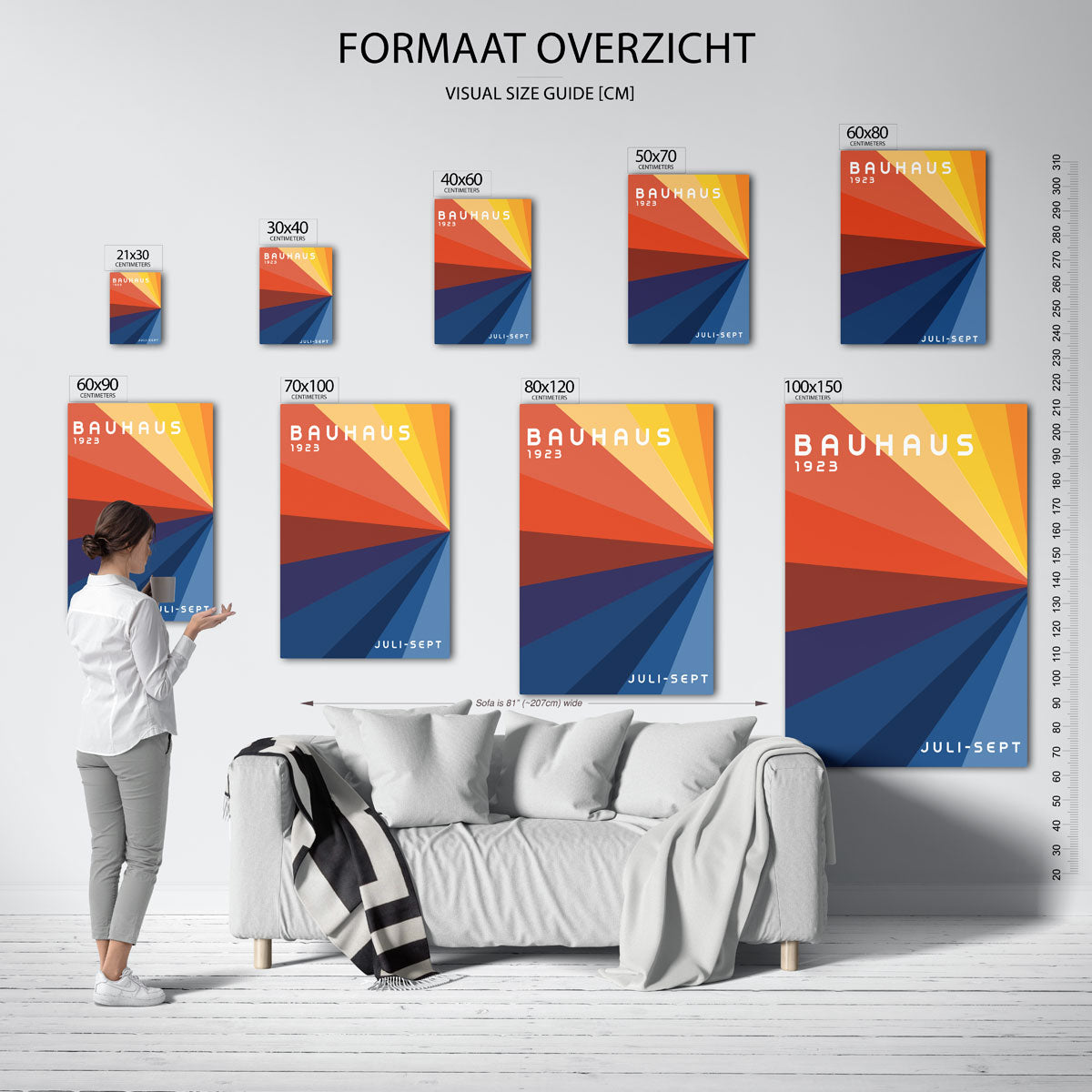Vorm en kleur – geometrische poster in Bauhaus-stijl van WallArtistic
