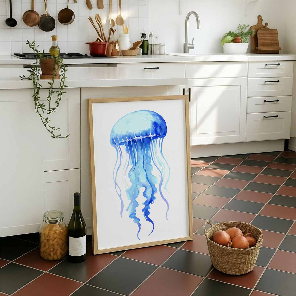 Watercolor Kwallen – dieren portret poster, afbeelding 7
