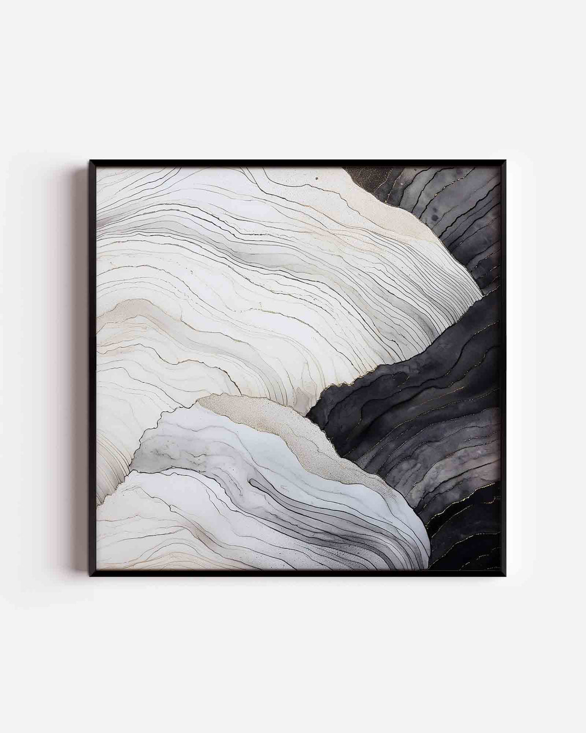 Golvende lijnen – zacht abstracte vierkante poster als wanddecoratie
