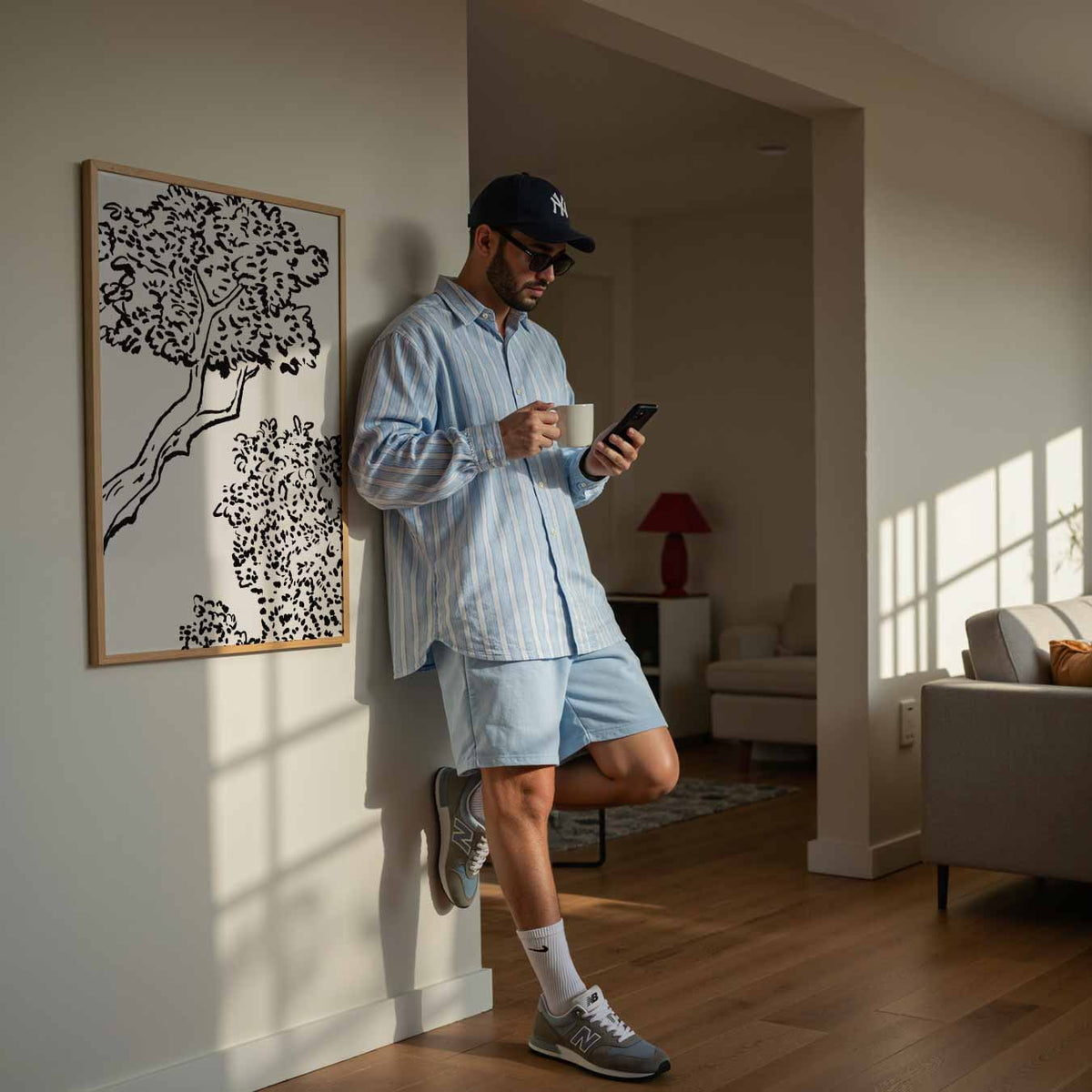 Tijdloze Boomillustratie – zomerse poster in staand formaat