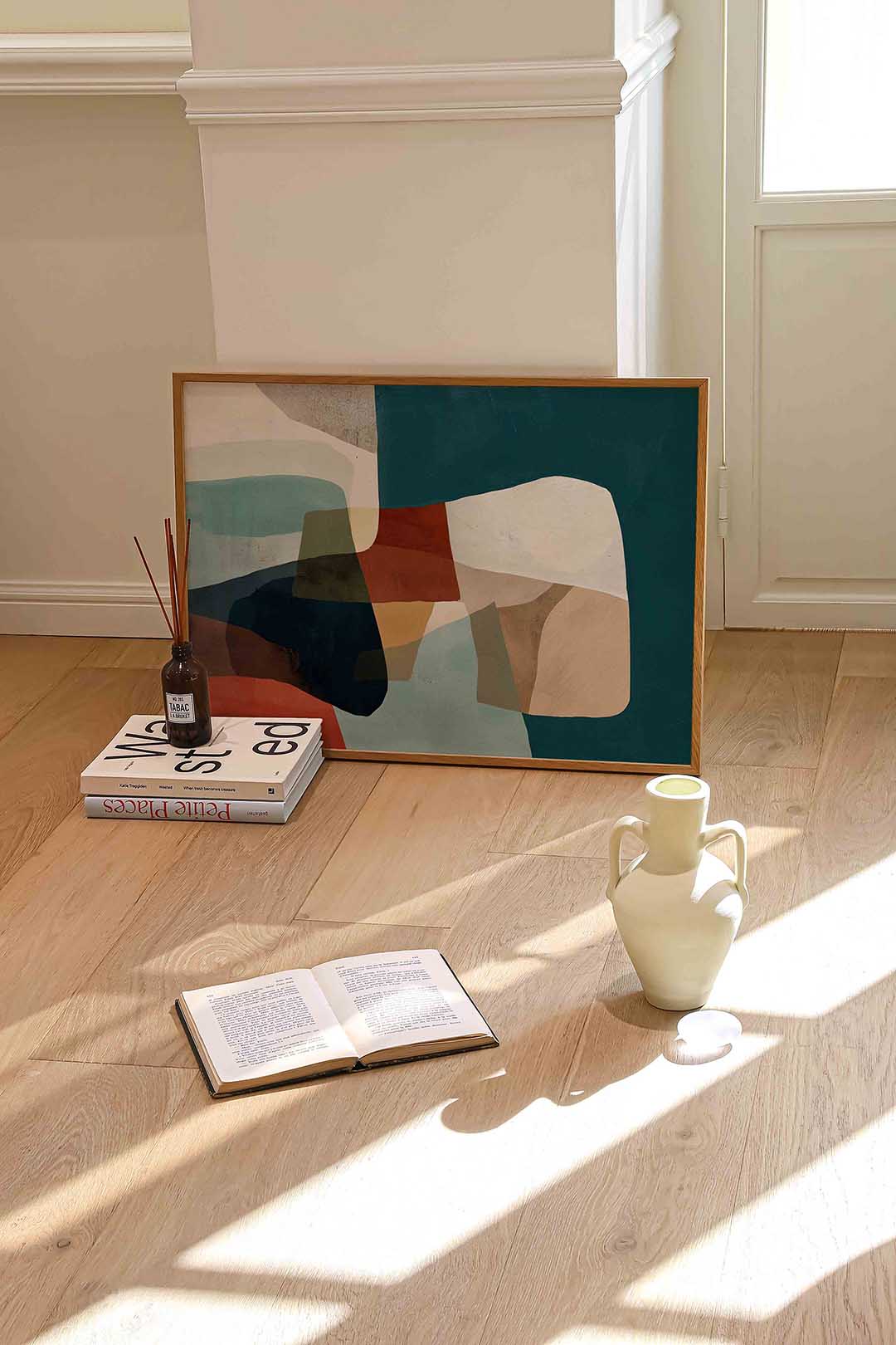 Abstracte vormen – liggende abstracte wanddecoratie van WallArtistic
