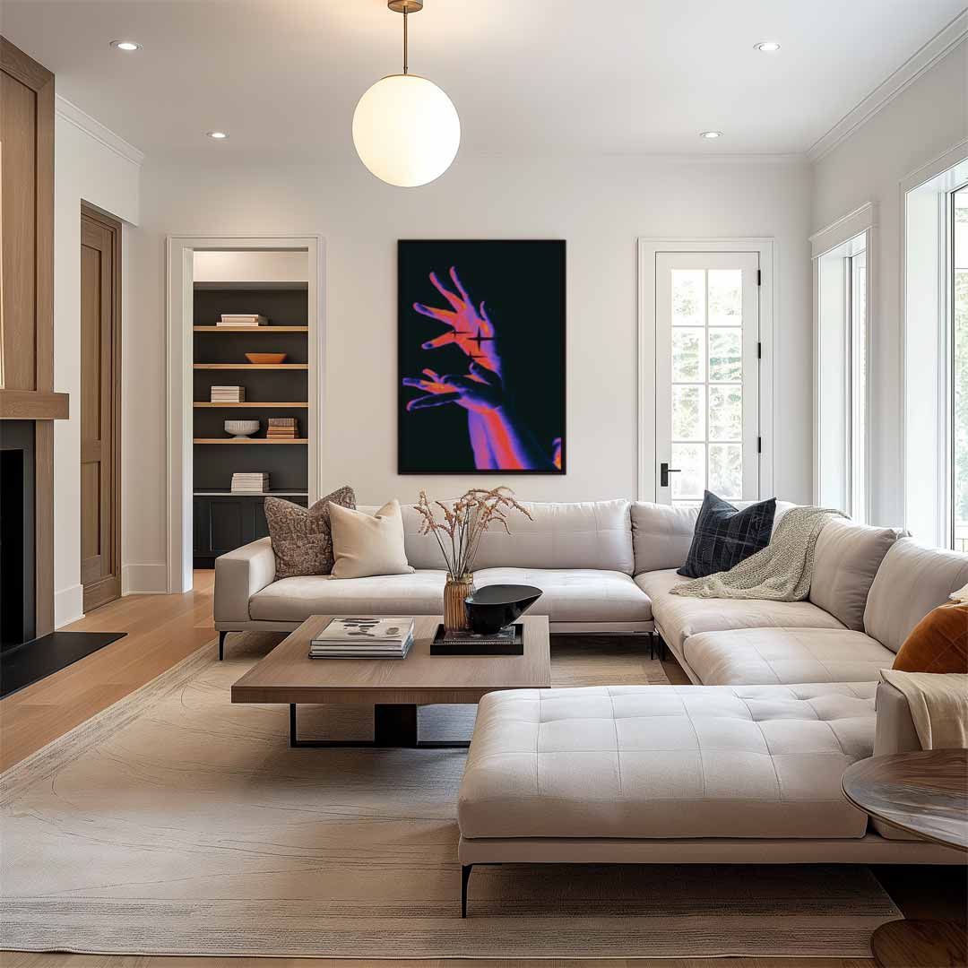Mystieke Handbewegingen – canvas wanddecoratie in portret formaat