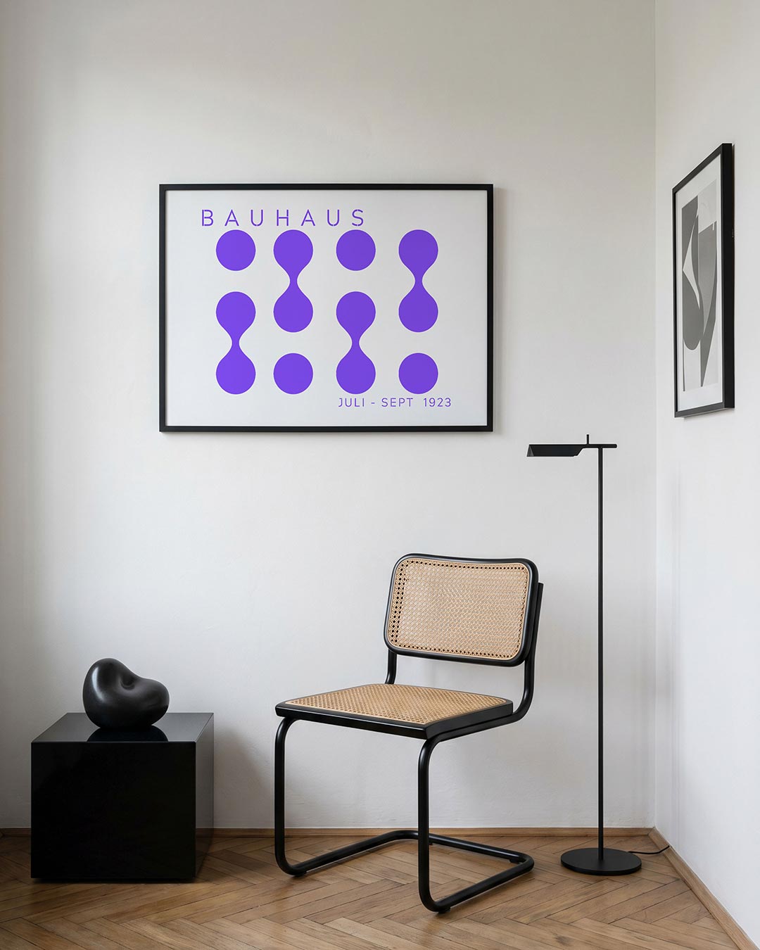 Vormritme en kleur – geometrische Bauhaus poster in liggend formaat