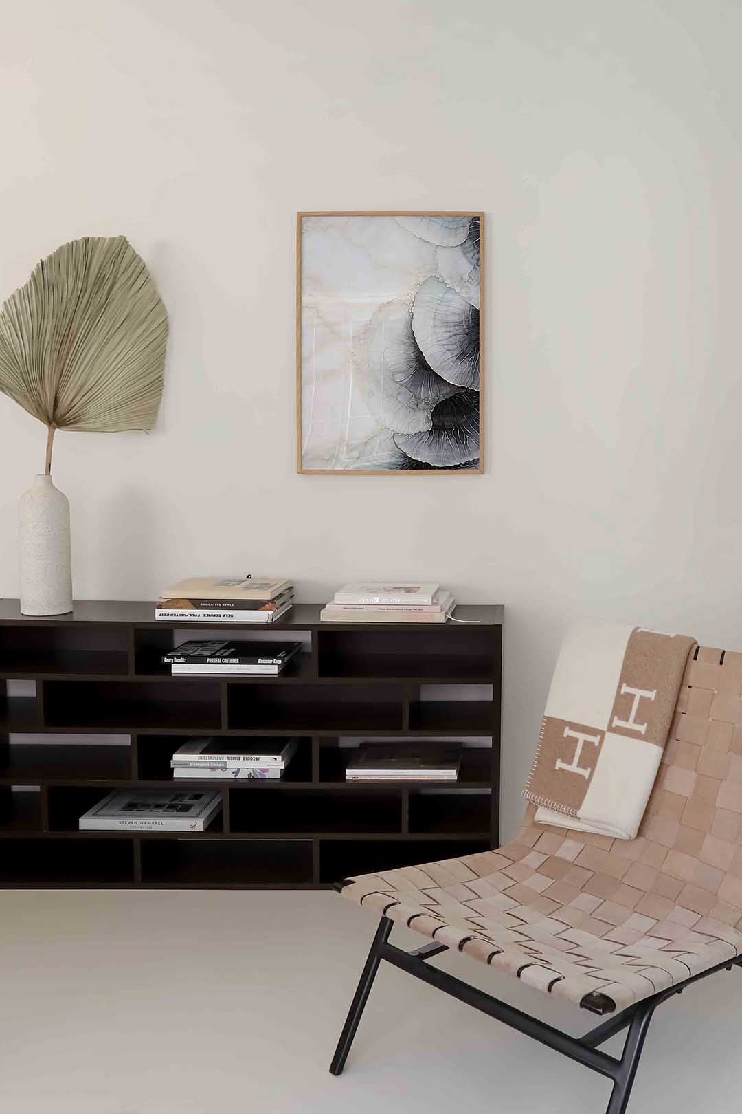 Abstracte golvende vormen – zachte abstracte poster in staand formaat