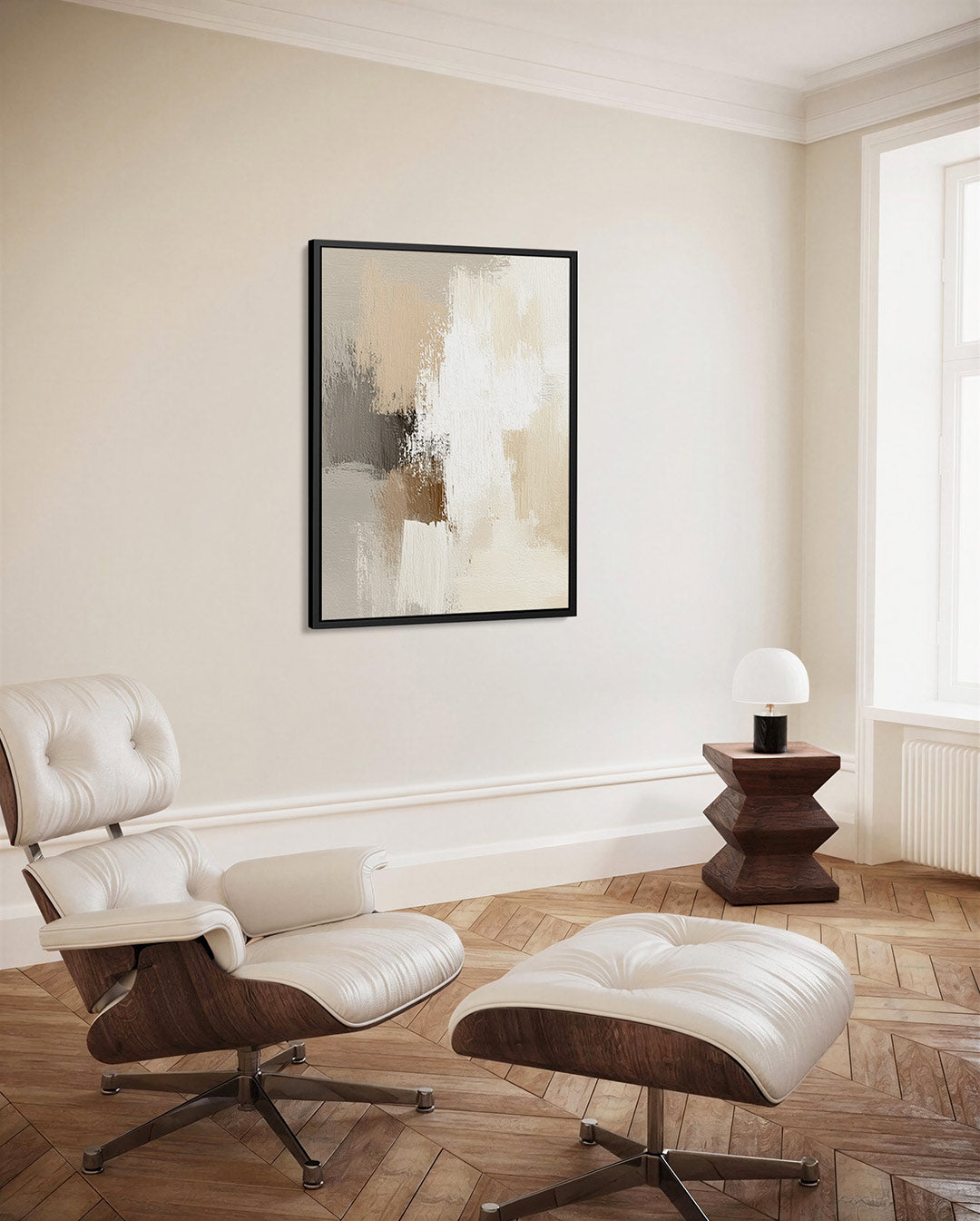 Zachte kleuren compositie – staand wanddecoratie kunstwerk