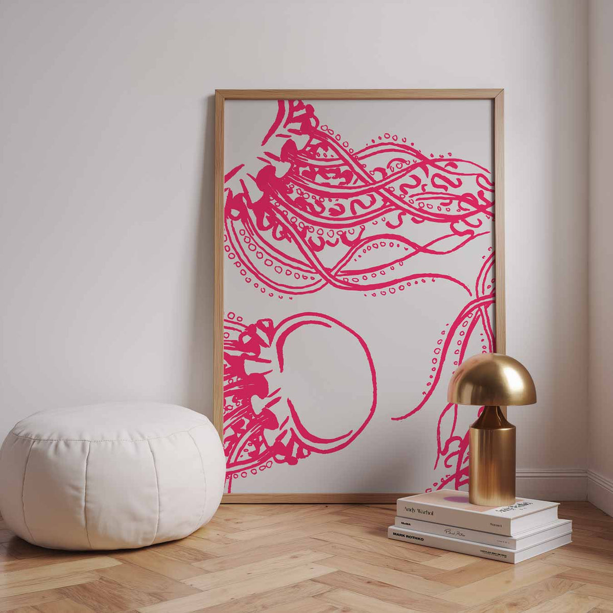 Vrolijke Octopus Kunstposter – dierenillustratie als portret poster