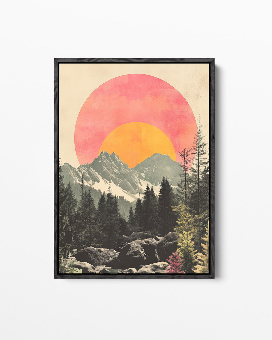 Geometrische zonsondergang – staand wanddecoratie kunstwerk