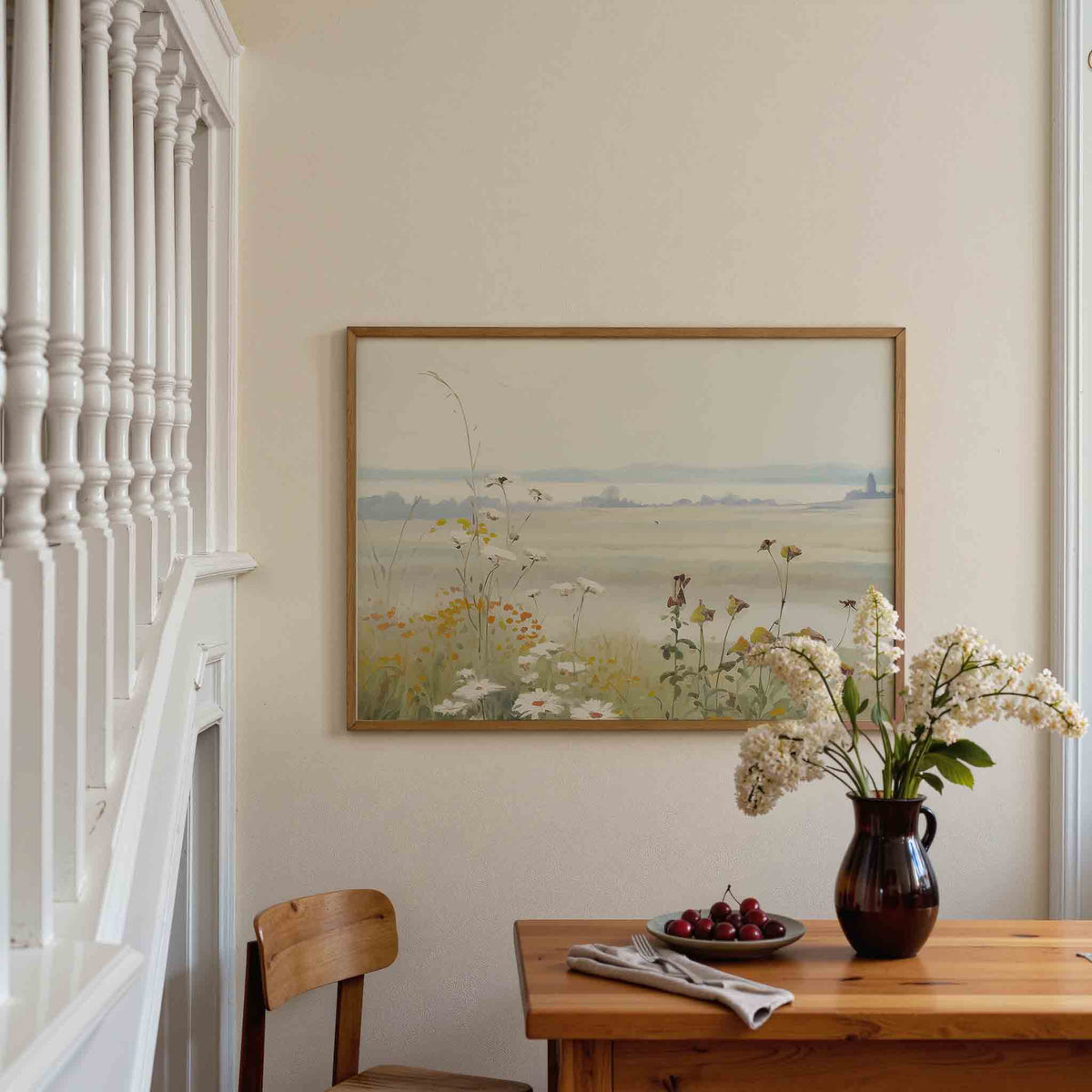 Veld met bloemen – botanische poster in liggend formaat