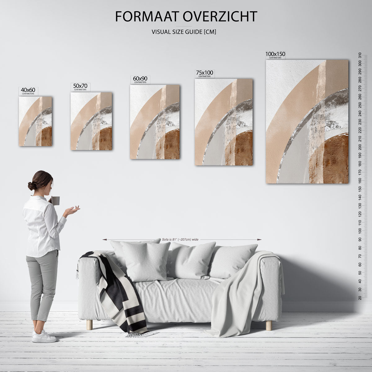 Organische vormen compositie – staande wanddecoratie van WallArtistic