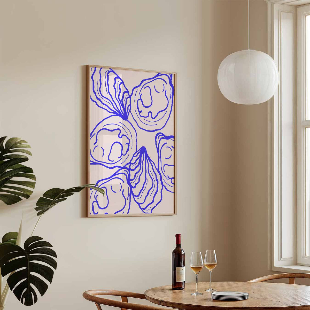 Moderne Oester Illustratie – keukenposter in staand formaat