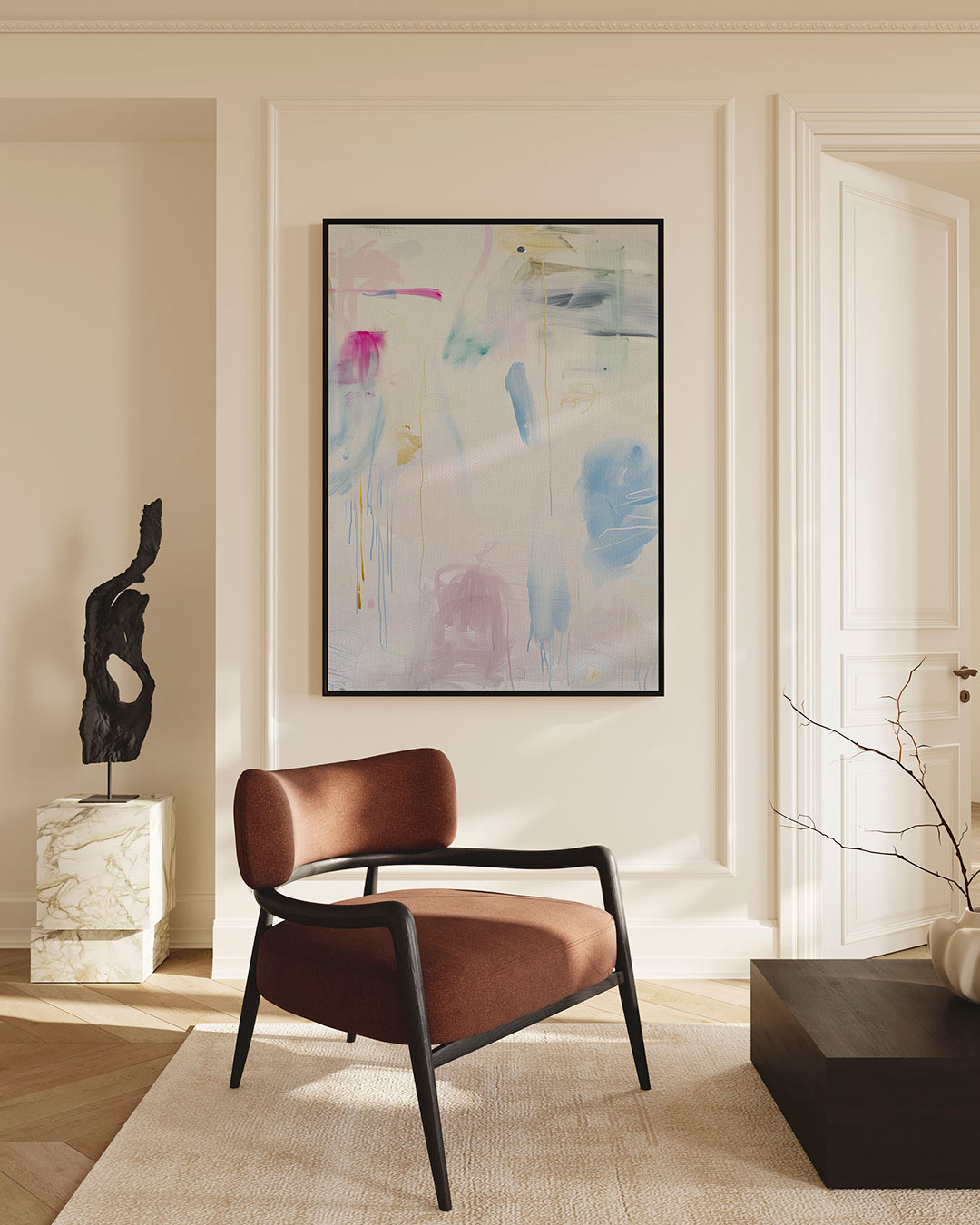 Kleurrijke vegen – staand wanddecoratie kunstwerk