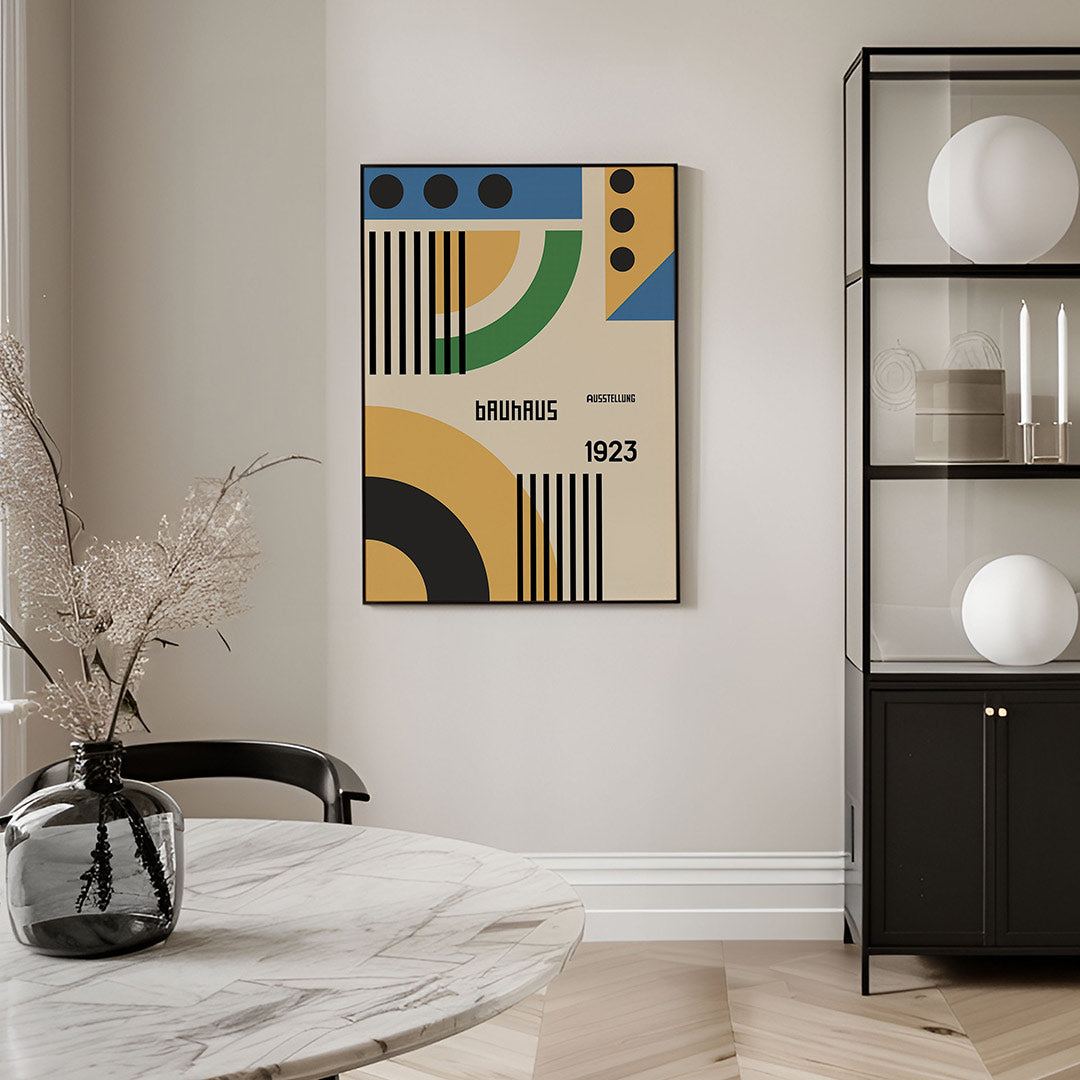 Vormen en vlakken – geometrische Bauhaus poster in staand formaat