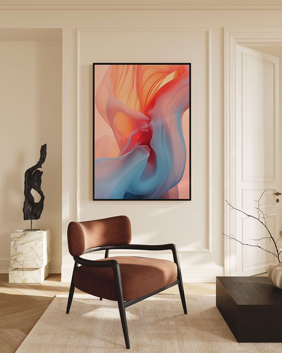 Vloeiende kleuren – Dynamisch – staande wanddecoratie