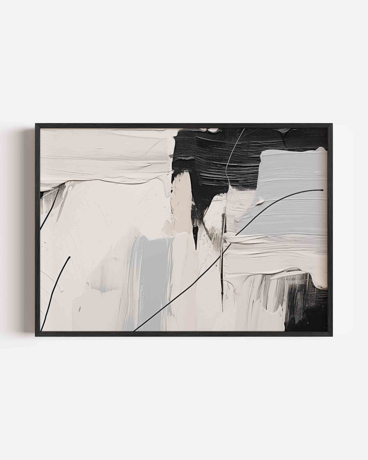 Abstracte zwart wit – kleurrijke abstracte landscape poster als wanddecoratie