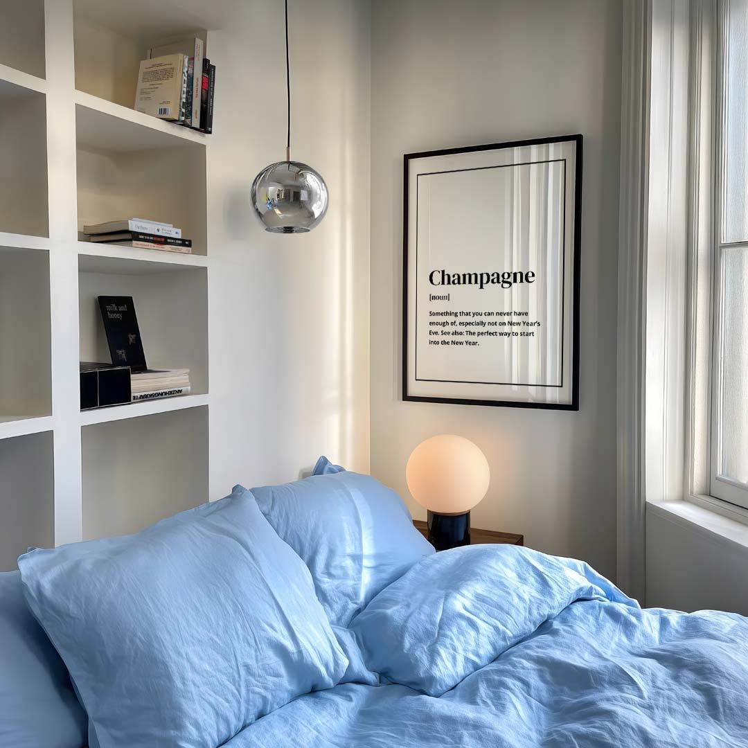 Speelse Champagne Definitie – kerstposter in staand formaat