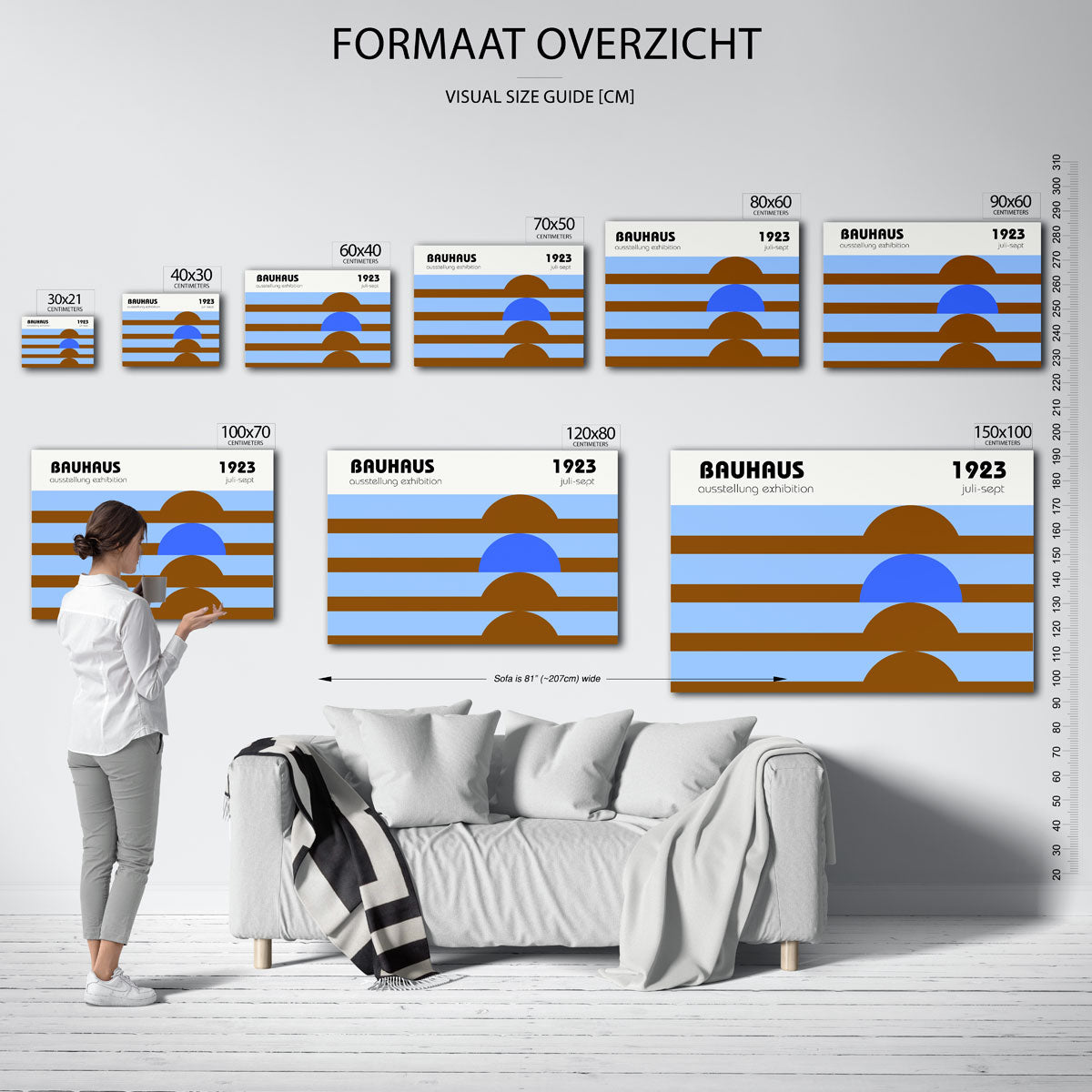 Vorm en balans – geometrische poster in Bauhaus-stijl van WallArtistic