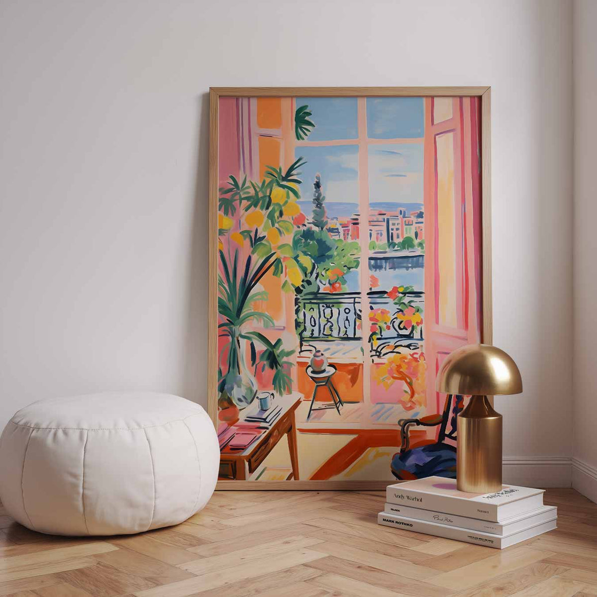 Zonnig Uitzicht Vanuit de Salon – urban poster in staand formaat