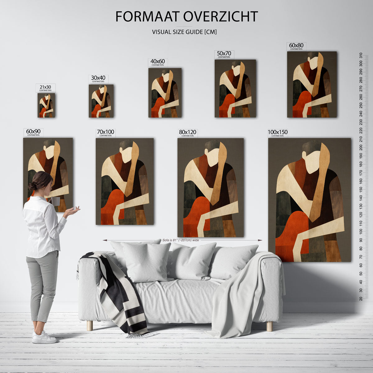 Abstracte figuur – staande muurposter met abstracte vormen