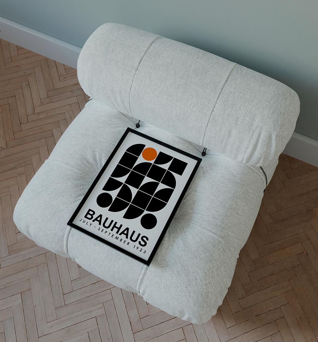  – staande Bauhaus poster voor aan de muur
