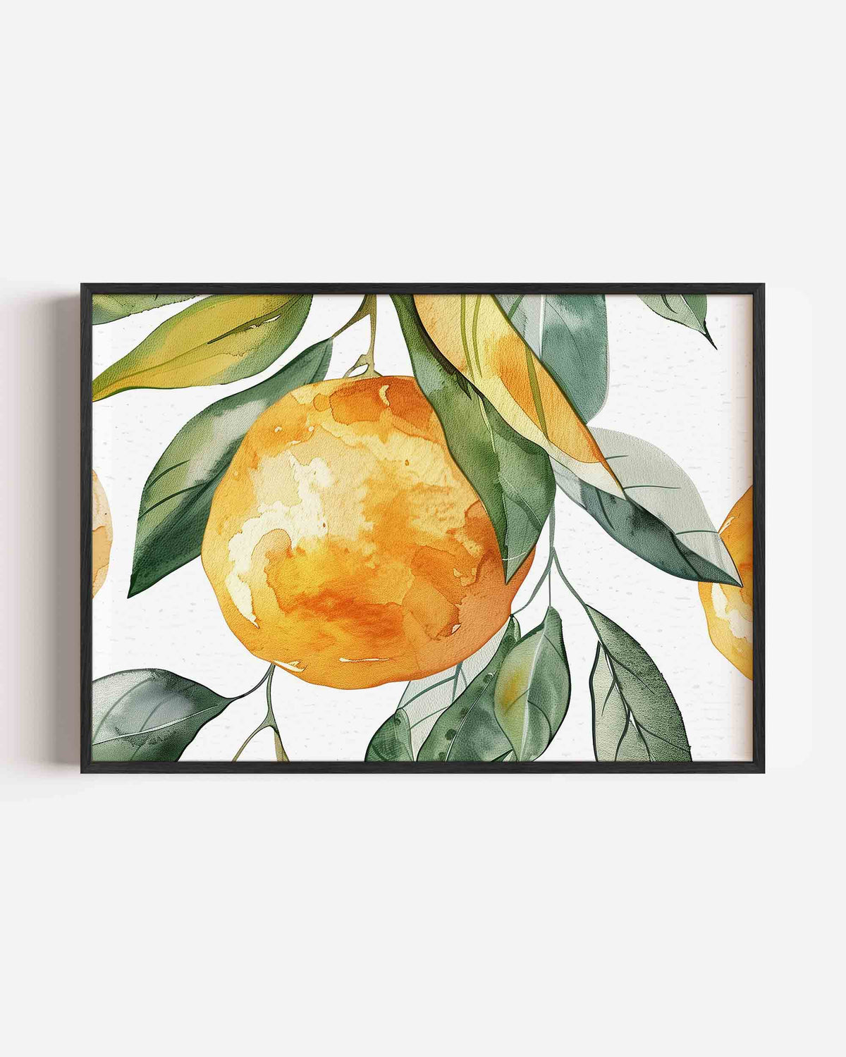 Sinaasappel en bladeren – keuken landscape poster als wanddecoratie