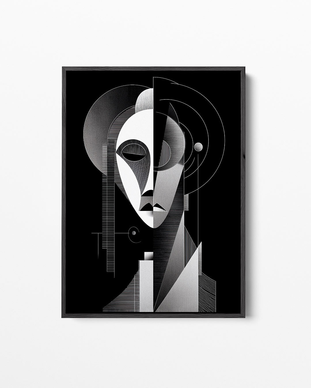 Geometrisch portret – staand wanddecoratie kunstwerk