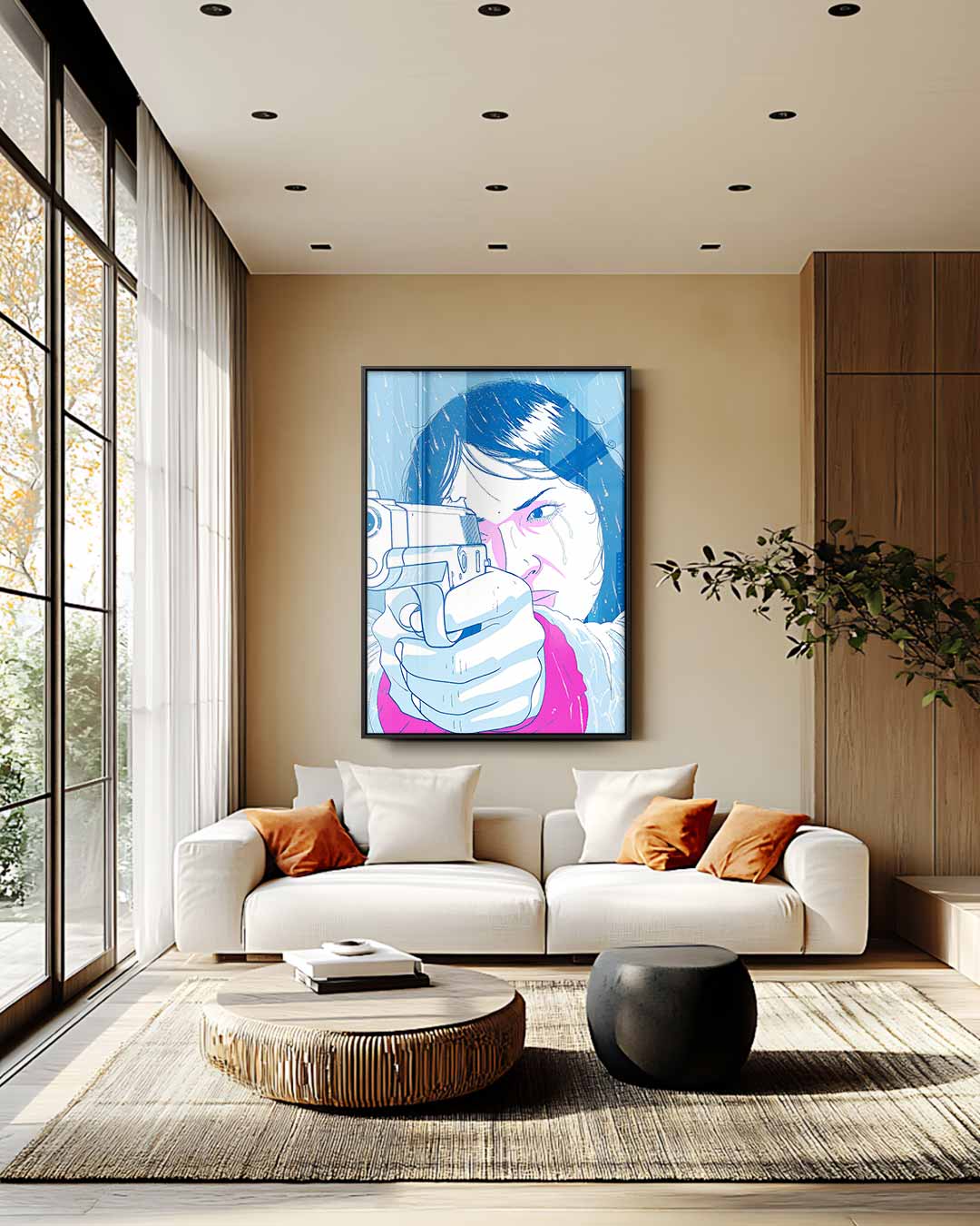 Moed en Vastberadenheid - Een Moderne Krijger – modern portret kunstwerk van WallArtistic