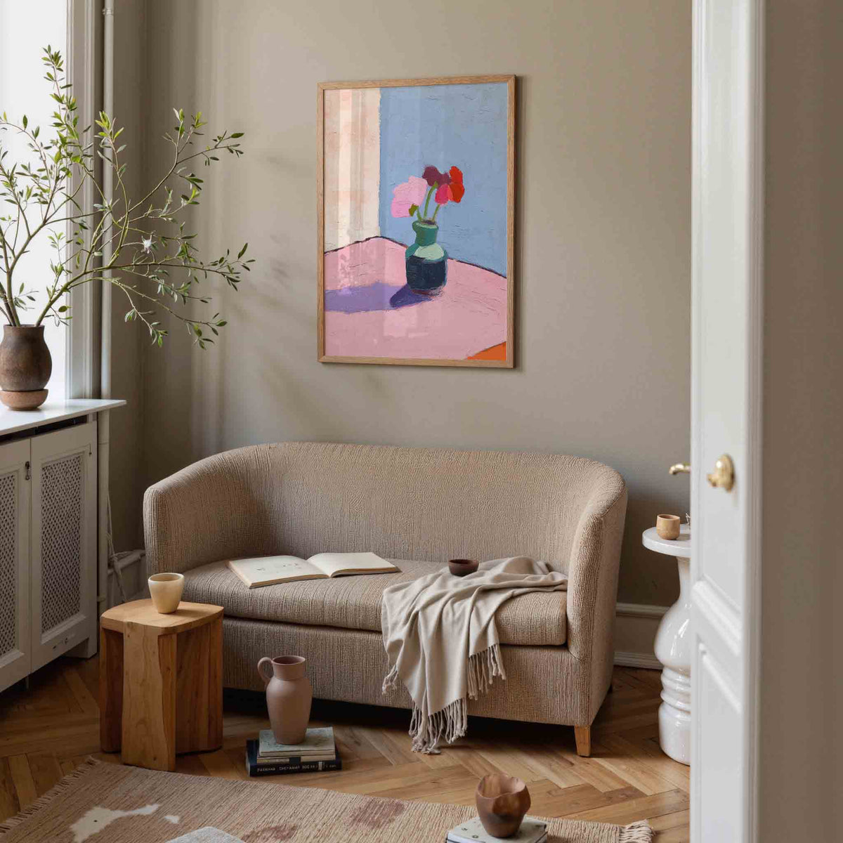 Bloemen in vaas – botanische poster in staand formaat