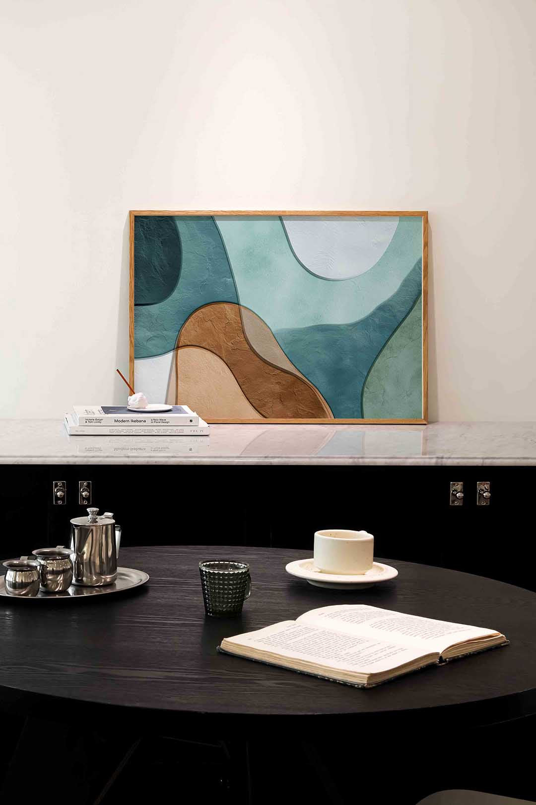Abstracte vormen – abstracte poster in liggend formaat