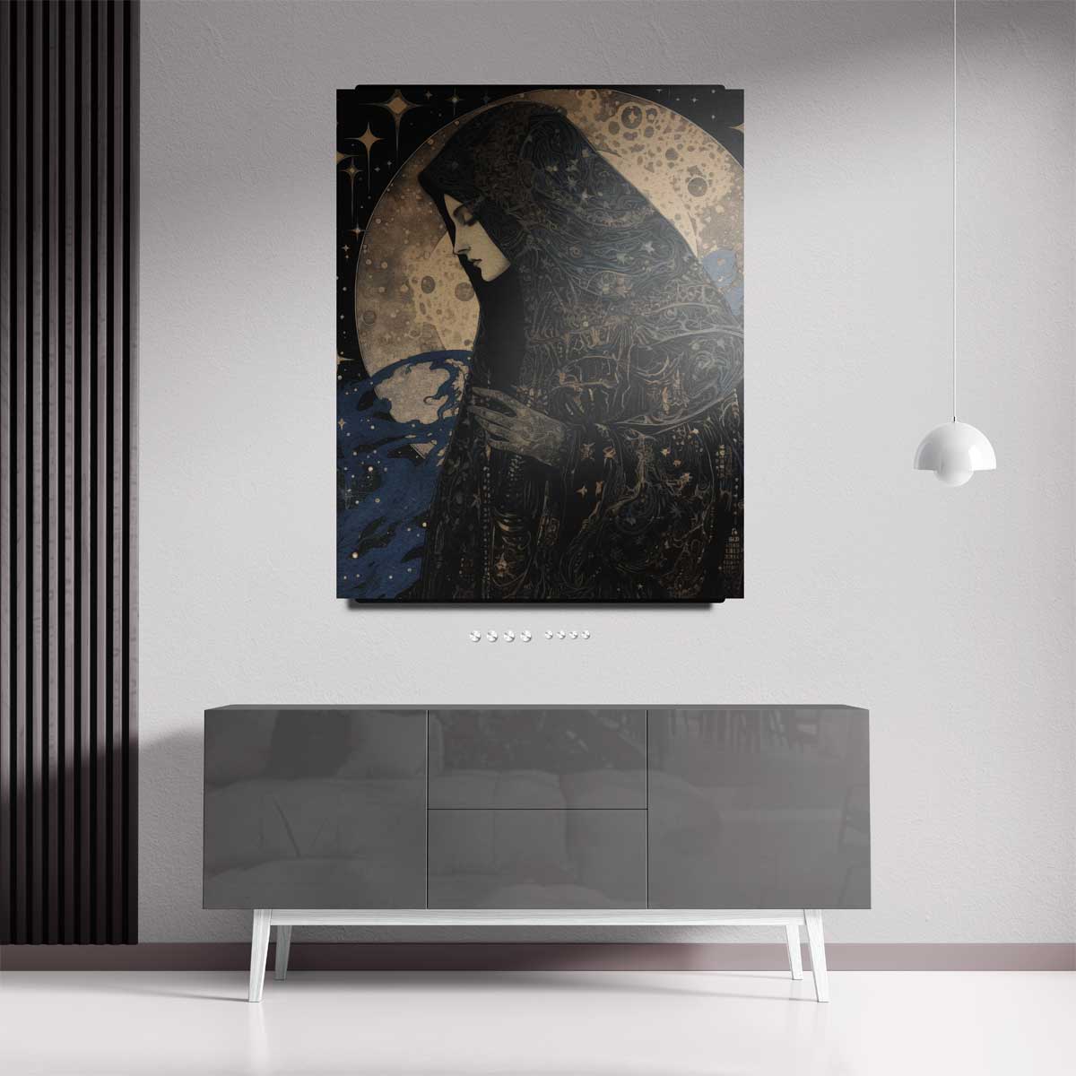 Mystieke Maan Beschouwer – staand kunstwerk voor modern interieur