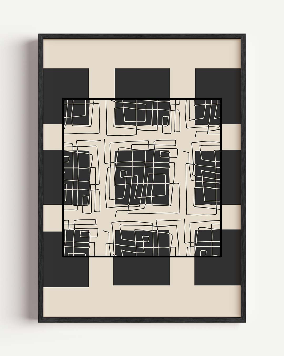 Modern Abstracte Kunstposter – kleurrijke abstracte portret poster als wanddecoratie